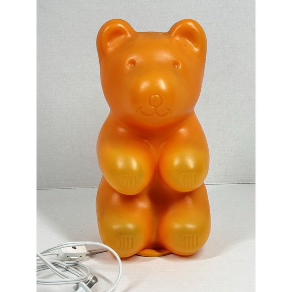 Rare VTG Messow‎ Heico Blow Mold Plastic Orange Gummy Bear Lamp Night Light '90s